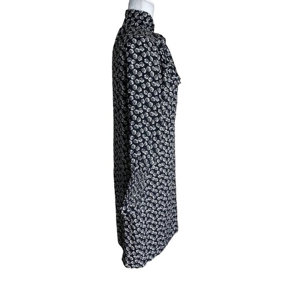 Rebecca Taylor Rue 100% SILK Floral Print Dress in Black 3/4 Sleeves Womens Sz 6 - Picture 7 of 9